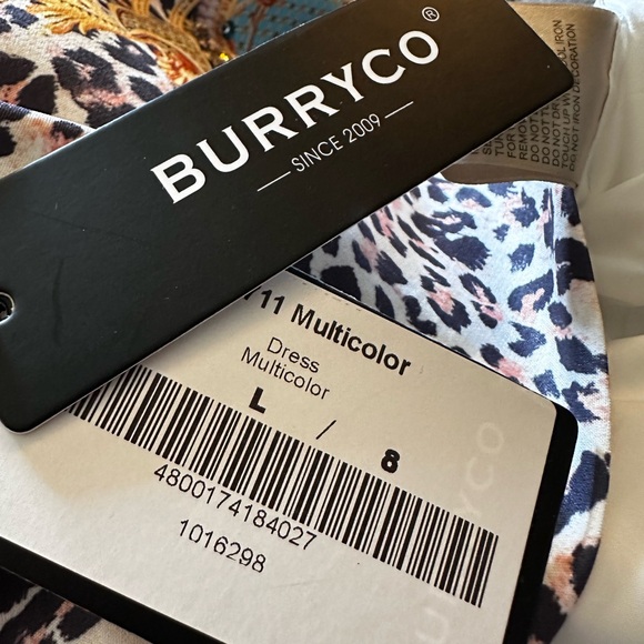 BURRYCO Baroque Leopard Mixed Print Shift Dress Embellished SZ 8 FITS BEST SZ 6 - Picture 6 of 10